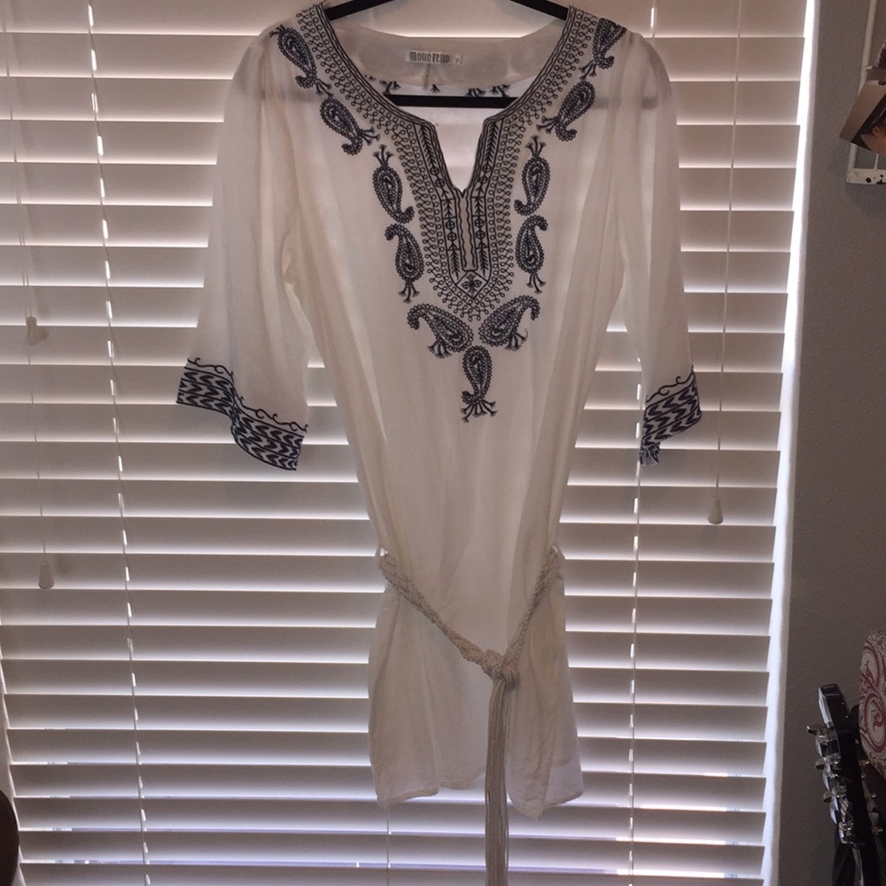 White linen dress